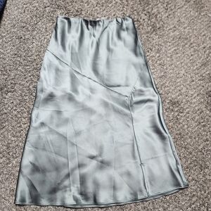 Elegant Green Satin Skirt